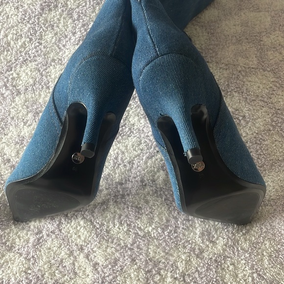 NWT Zara Denim Knee-High Boots Sz 9 - Picture 12 of 16